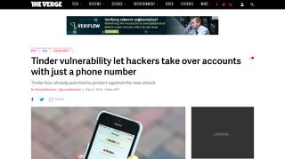 Tinder vulnerability let hackers steal accounts with just phone ...