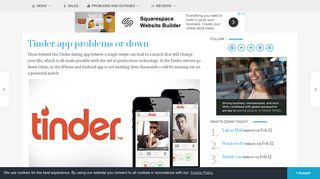 Tinder app problems or down, Jan 2019 - Product Reviews Net