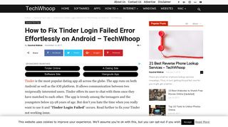 How to Fix Tinder Login Failed Error Effortlessly on Android ...