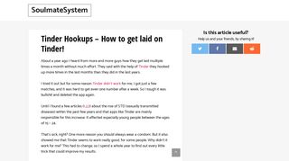 Tinder Hookups - How to get laid on Tinder! - SoulmateSystem
