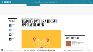 Tinder's Days as a Hookup App May Be Over | WIRED