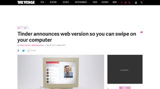 Tinder announces web version so you can swipe on your computer ...