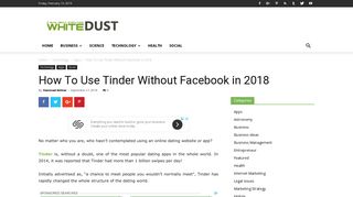 How To Use Tinder Without Facebook-2018 | WHITEDUST