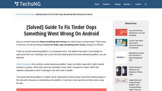 [Solved] Guide To Fix Tinder Oops Something Went Wrong On Android