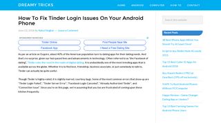 How To Fix Tinder Login Issues On Your Android Phone - Dreamy Tricks