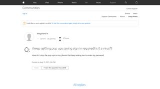 i keep getting pop ups saying sign in req… - Apple Community