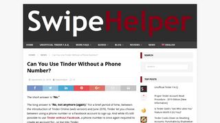 Can You Use Tinder Without a Phone Number? - SwipeHelper