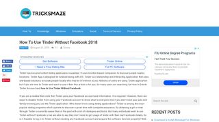 How To Use Tinder Without Facebook 2018 - TricksMaze