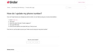 How do I update my phone number? – Tinder