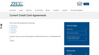 Current Credit Card Agreements - Tinker Federal Credit Union