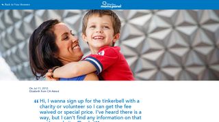 Hi, I wanna sign up for the tinkerbell with a... | Disney Parks Moms Panel