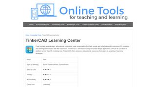 TinkerCAD Learning Center – Online Tools for Teaching & Learning