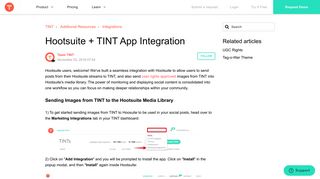 Hootsuite + TINT App Integration – TINT