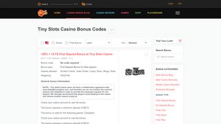 Tiny Slots Casino Bonus Codes - thebigfreechiplist