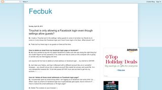 Fecbuk: Tinychat is only allowing a Facebook login even though ...