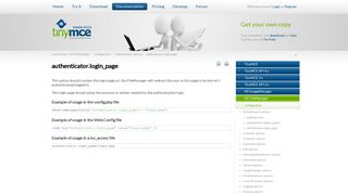TinyMCE - authenticator.login_page