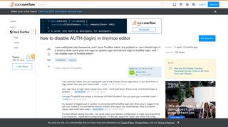 how to disable AUTH (login) in tinymce editor - Stack Overflow