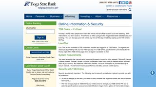 Online Information & Security about online banking ... - Tioga State Bank