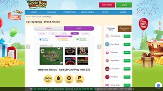 Tip Top Bingo | Play the best online bingo & slots! - Robin Hood Bingo