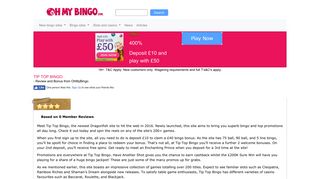 Tip Top Bingo | 400% First Bonus | Play Now - OhMyBingo
