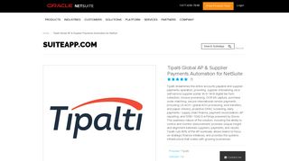 Tipalti Global AP & Supplier Payments Automation for NetSuit