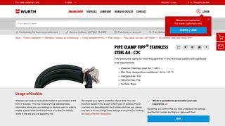 Buy A4 stainless steel pipe clamp TIPP online | WÜRTH