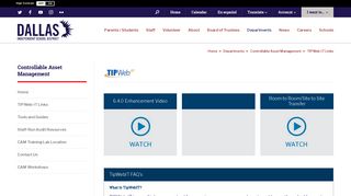 Controllable Asset Management / TIPWeb-IT Links - Dallas ISD
