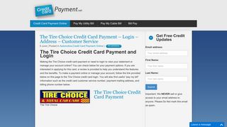 The Tire Choice Credit Card Payment - Login - Address - Customer ...