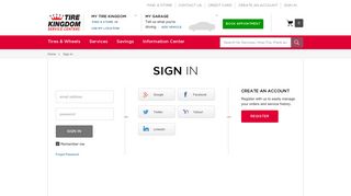 Account Sign-in | Tire Kingdom