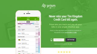 Pay Tire Kingdom Credit Card with Prism • Prism - Prism Bills
