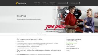 Tire Pros Consumer Financing | Business | Synchrony Bank