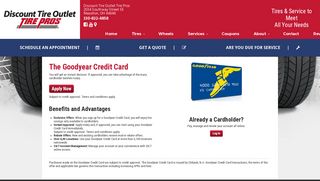 Goodyear Credit Card | Discount Tire Outlet Tire Pros in Massillon, OH