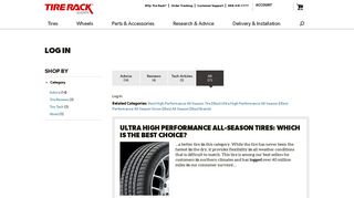 Log In at Tire Rack