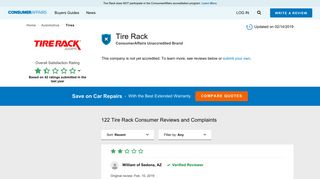 Top 120 Reviews and Complaints about Tire Rack