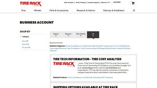 Business Account at Tire Rack