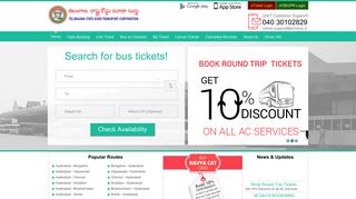 TSRTC Official Website for Online Bus Ticket Booking - tsrtconline.in