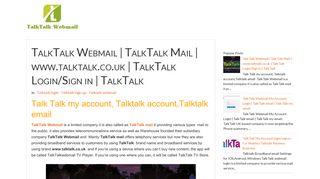 TalkTalk Webmail | TalkTalk Mail | www.talktalk.co.uk | TalkTalk Login ...