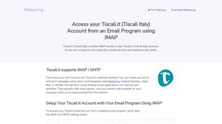 How to access your Tiscali.it (Tiscali Italy) email account using IMAP
