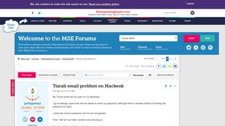 Tiscali email problem on Macbook - MoneySavingExpert.com Forums
