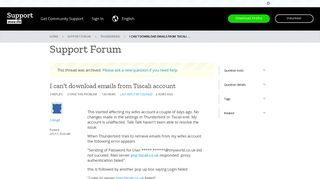 I can't download emails from Tiscali account | Thunderbird Support ...