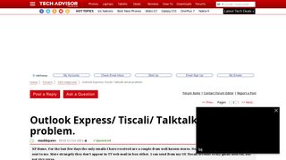 Outlook Express/ Tiscali/ Talktalk email problem. - Forum Thread ...