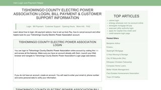 Tishomingo County Electric Power Association Login, Bill Payment ...