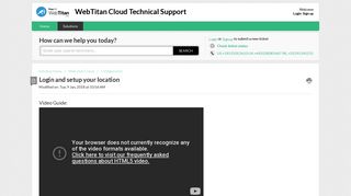 Login and setup your location : WebTitan Cloud Technical Support