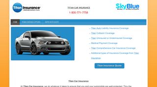 Titan Car Insurance | Low Rates | Call 1-800-771-7758 Free Quote