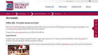 Accounts | University of Detroit Mercy