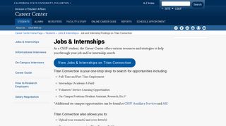 Job and Internship Postings on Titan Connection - Career Center ...