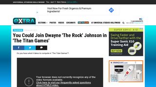 You Could Join Dwayne 'The Rock' Johnson in 'The Titan Games' - Extra