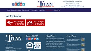 Portal Login – Titan Property Management
