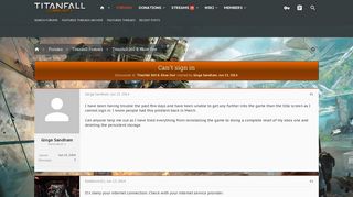 Can't sign in | Titanfall 2 Forums