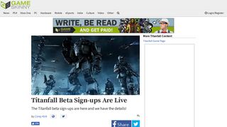 Titanfall Beta Sign-ups Are Live | Titanfall - GameSkinny